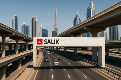 Modern toll road infrastructure in Dubai